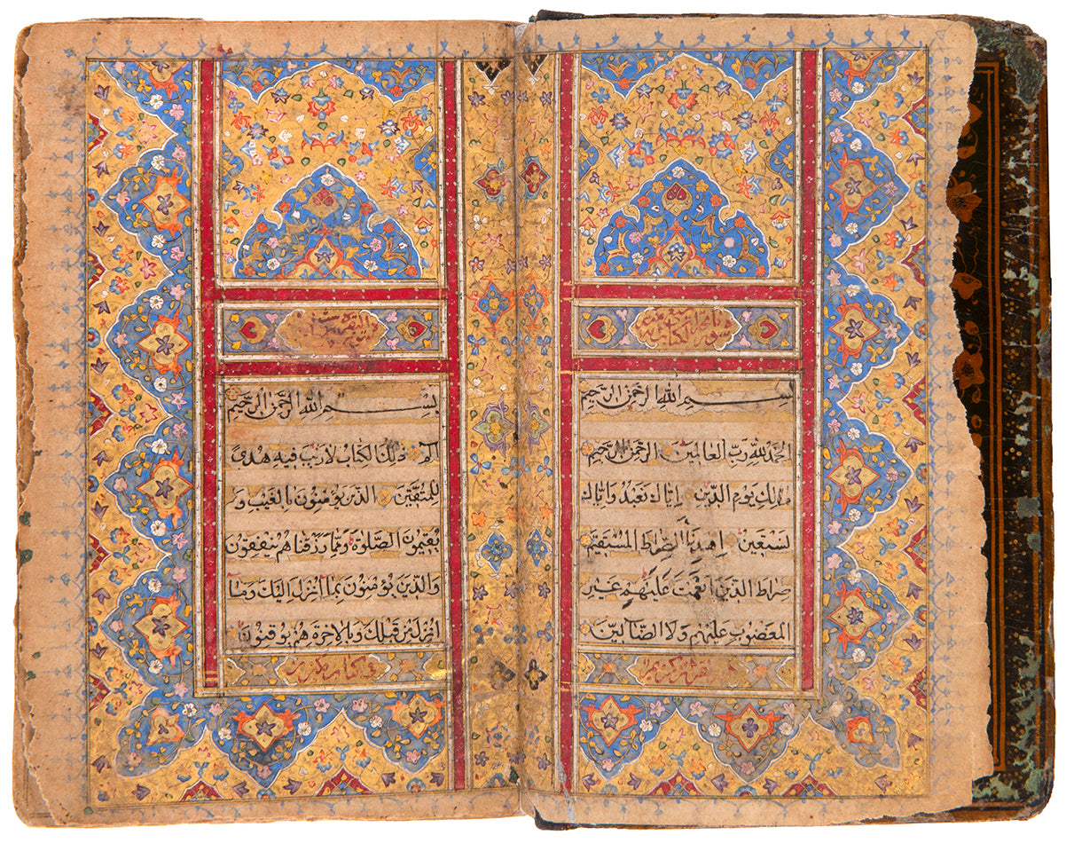 An attractive indian quran in a contemporary lacquered binding, from circa 1810.