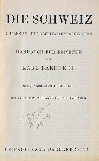 Last edition in the series. Endpapers dated "Mai 1937".