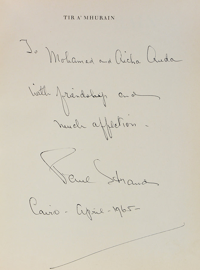 Inscribed presentation copy of the first edition by Paul Strand, with inscription to Mohamed Ouda, the Egyptian Ghandi.
