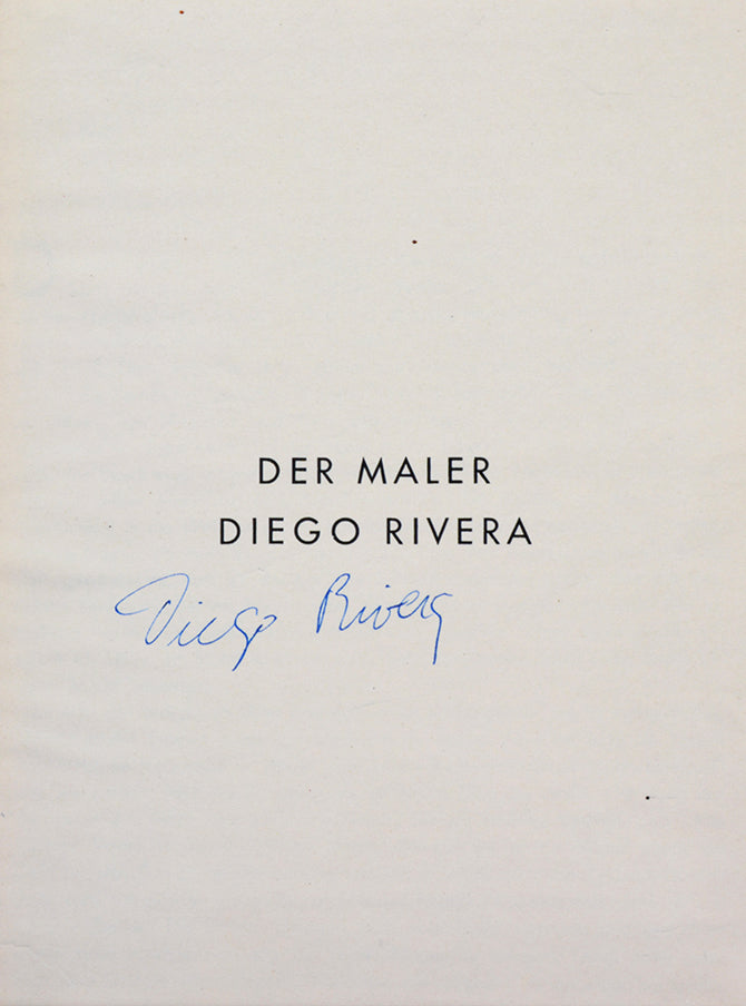 Signed by Diego Rivera on half tittle page
