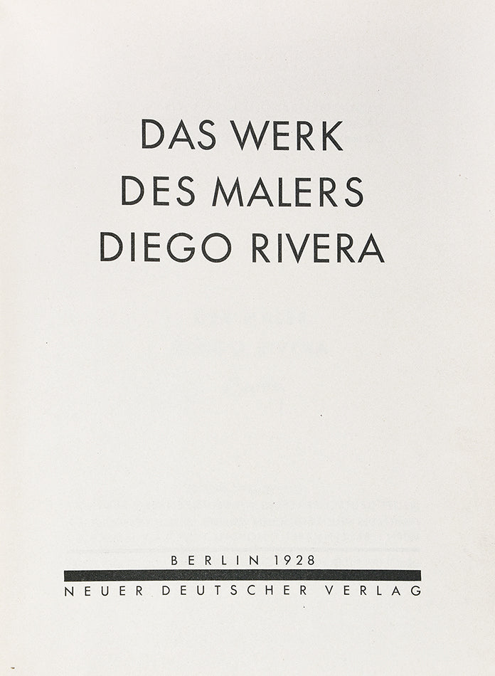 Signed by Diego Rivera on half tittle page