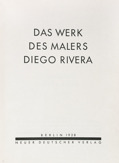 Signed by Diego Rivera on half tittle page