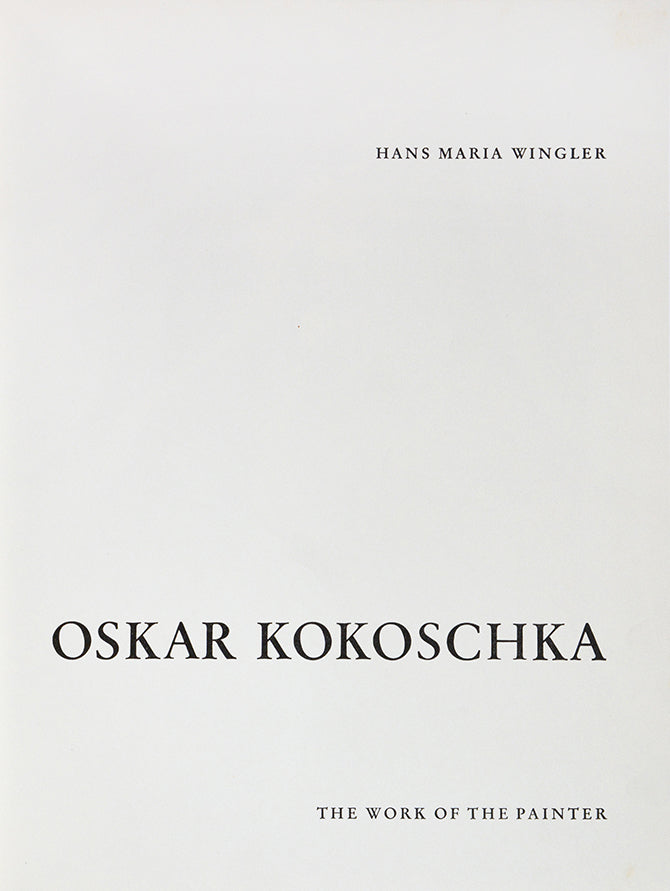 Inscribed by Kokoschka, presentation copy to Mr. Chaikin, possibly Joseph Chaikin, renowned American theatre director of the 20th Century.
