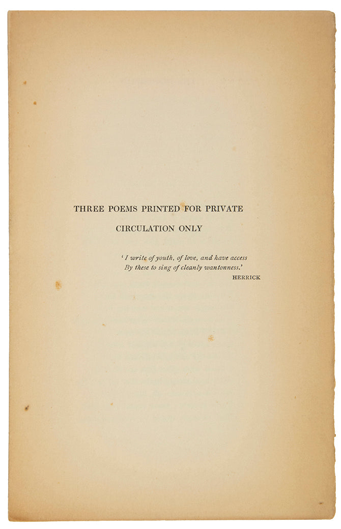 A scarce little production, printed for private circulation by the author only.