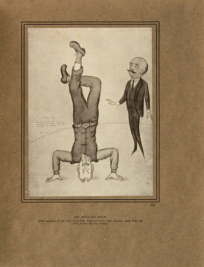 Fifty caricature portraits by Beerbohm, including one of George Bernard Shaw who had recommended Beerbohm as his Saturday Review replacement in 1898.