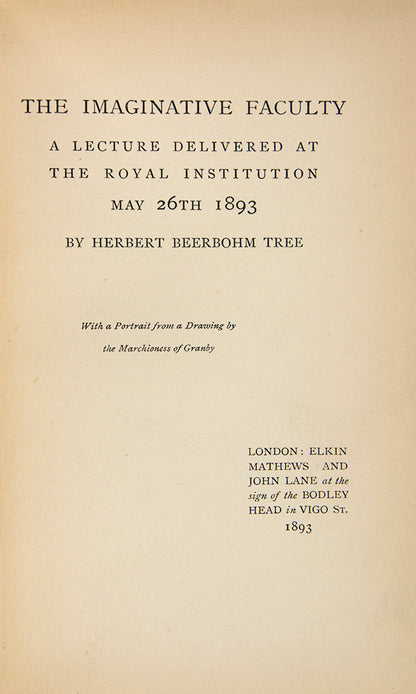 'When the gift of the Imagination was conferred upon mankind, a double-edges sword covered with flowers was thrust into its baby-hands...'