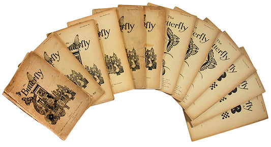 A complete run of the relaunched magazine The Butterfly, originally created by Walter Haddon in 1893, extremely uncommon in the original wrappers. 