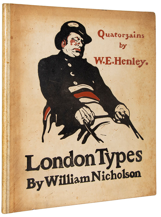 The rare special issue of Nicholson's London Types, in what seems to be a variant vellum binding. 12 colour lithographed plates after William Nicholson.