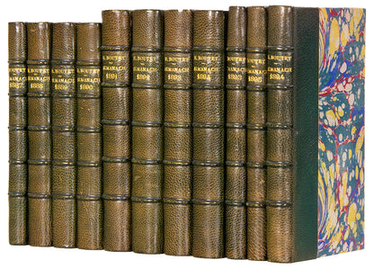 A great run of this neat French almanac published under the aegis of French engraver & illustrator Henri Boutet, nicknamed 'little master of corset'.