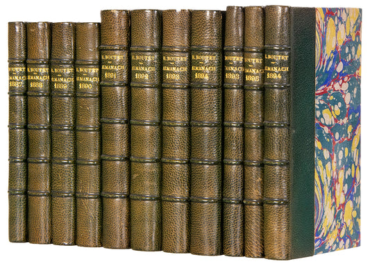 A great run of this neat French almanac published under the aegis of French engraver & illustrator Henri Boutet, nicknamed 'little master of corset'.