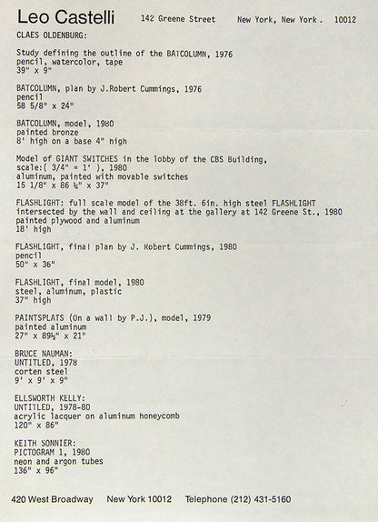 Claes Oldenburg, Claes Oldenburg: An Anthology, 1995, second edition, numerous colour and black and white illustrations, signed by the artists on title-page