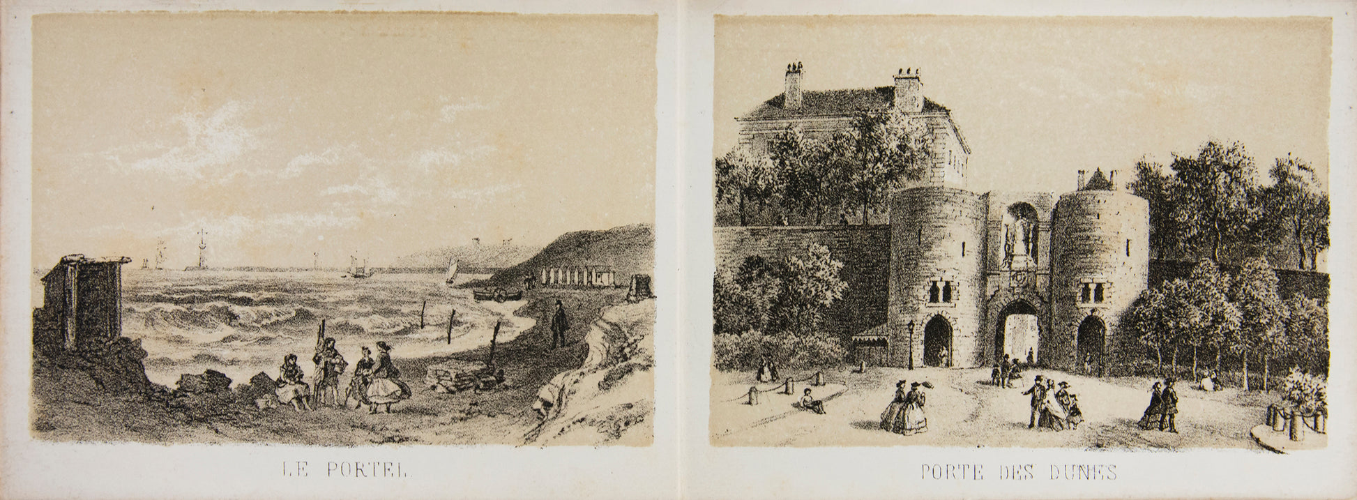 Landscape album of lithographed views of Boulogne.