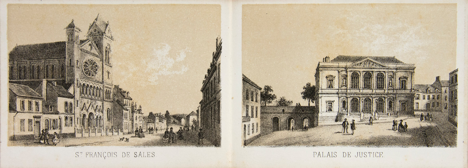 Landscape album of lithographed views of Boulogne.