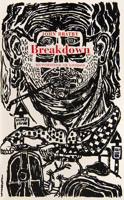 Signed and dated (1960) by John Bratby beneath a fabulous, full-page, pencil self portrait, on the front free endpaper.
