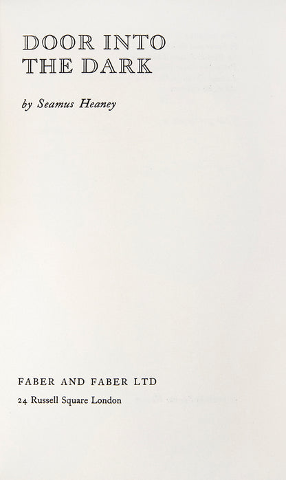 An exceptionally nice copy of Seamus Heaney's second major collection of poetry published in 1969: Door into the Dark.