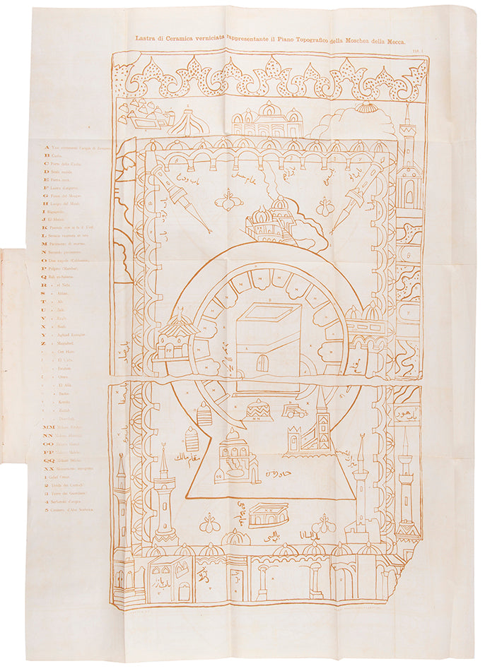 A rare copy of an article on the architecture and history of the main Kaaba and holy mosque in Mecca, included in an Italian periodical printed in 1874