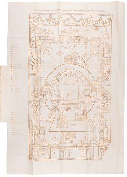 A rare copy of an article on the architecture and history of the main Kaaba and holy mosque in Mecca, included in an Italian periodical printed in 1874