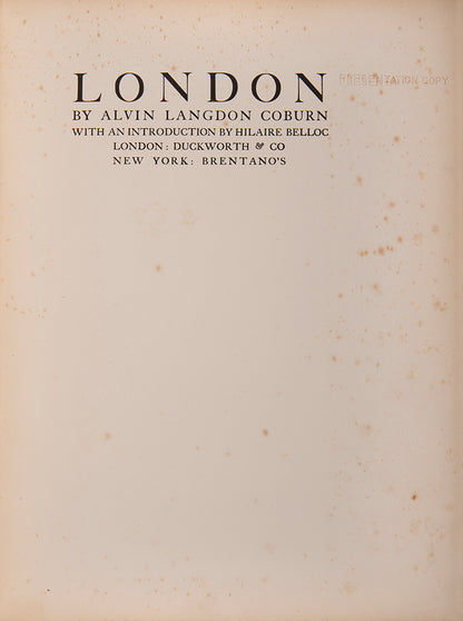 First edition of Alvin Coburn's landmark publication in early twentieth-century photography.