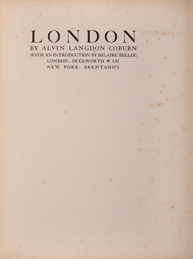 First edition of Alvin Coburn's landmark publication in early twentieth-century photography.