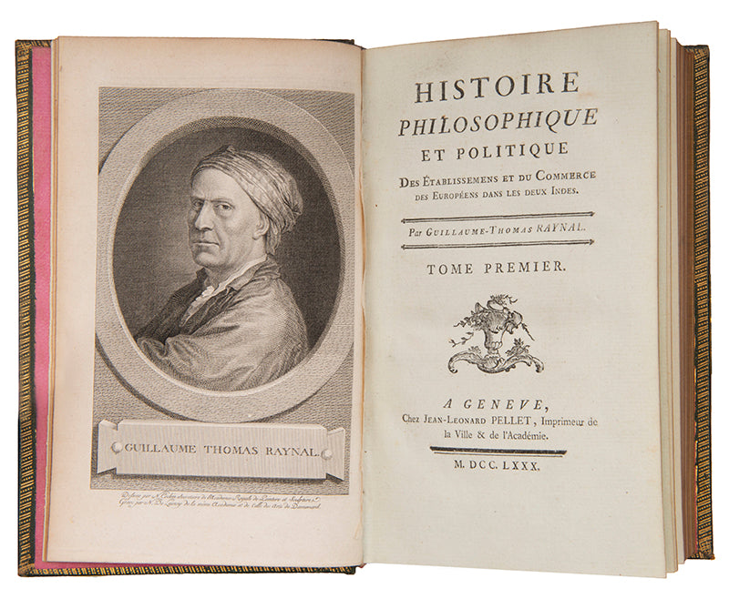 The definitive version of Histoire philosophique et politique by Raynal, together with the Atlas, published in 1780.