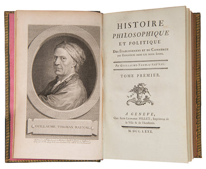 The definitive version of Histoire philosophique et politique by Raynal, together with the Atlas, published in 1780.