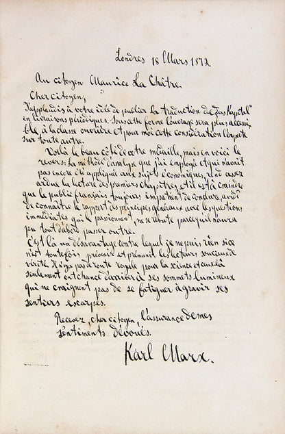 First edition in French of the first volume of Das Kapital. 