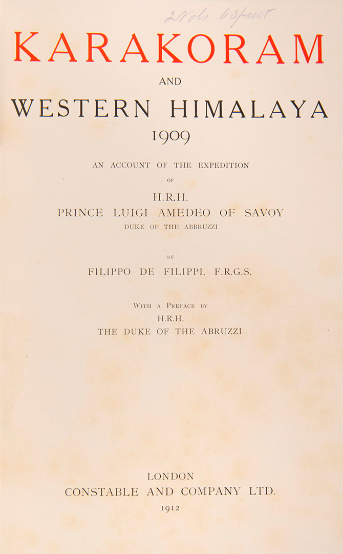 Karakoram and Western Himalaya 1909.