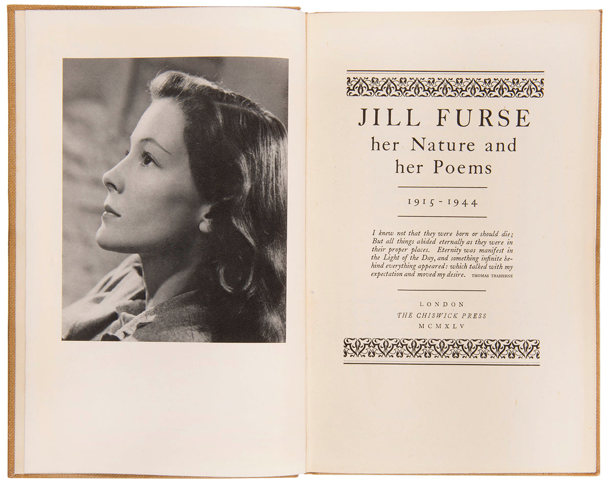 A memorial volume produced by Laurence Whistler in memory of his wife Jill Furse. This copy with his signed presentation inscription to Sir Max Beerbohm.