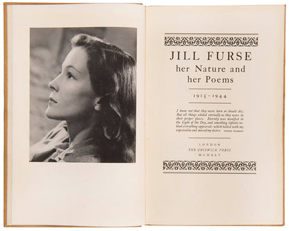 A memorial volume produced by Laurence Whistler in memory of his wife Jill Furse. This copy with his signed presentation inscription to Sir Max Beerbohm.