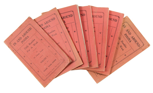 In and Around Poona by Goerge Franks is a highly unusual set of guide-books to various walks in and around Poona in India. Very scarce.