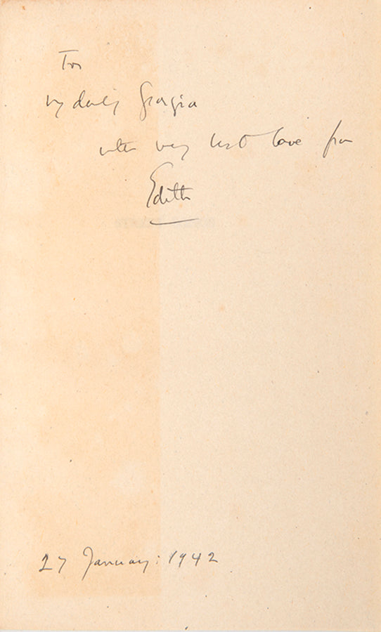 First edition of Street Songs by Edith Sitwell, inscribed by the author to her sister-in-law Georgia Sitwell.
