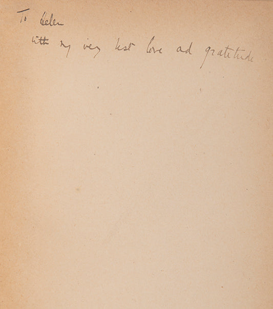 First edition of Clowns' Houses by Edith Sitwell, inscribed by the author to her governess and companion Helen Rootham.