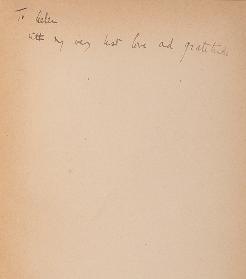 First edition of Clowns' Houses by Edith Sitwell, inscribed by the author to her governess and companion Helen Rootham.