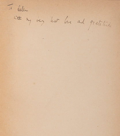 First edition of Clowns' Houses by Edith Sitwell, inscribed by the author to her governess and companion Helen Rootham.