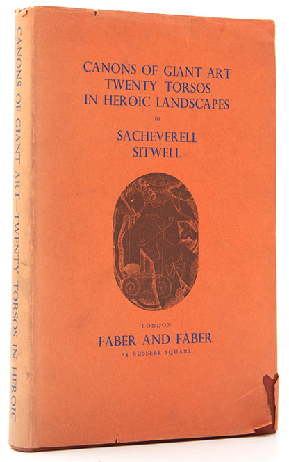 First edition of Canons of Giant Art by Sacheverell Sitwell, inscribed by the author to the poet Edmund Blunden.