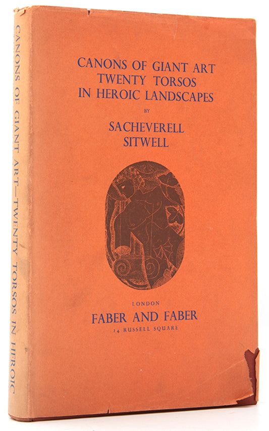 First edition of Canons of Giant Art by Sacheverell Sitwell, inscribed by the author to the poet Edmund Blunden.