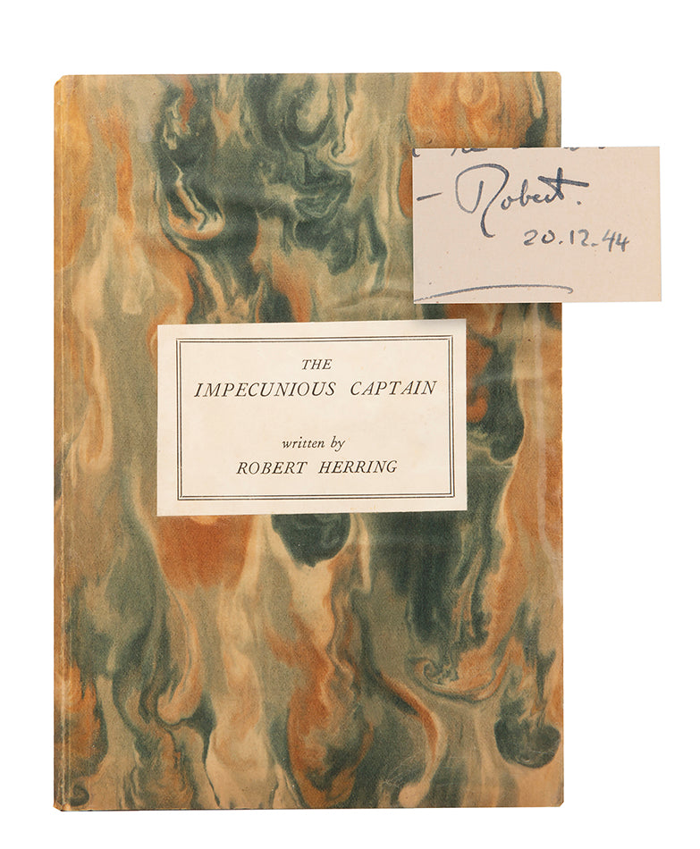 First edition of The Impecunious Captain by Robert Herring, inscribed by the author to the poet Alan Rook.