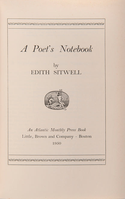 A fine association copy of the first American edition of A Poet's Notebook, inscribed by Edith Sitwell to her brother 