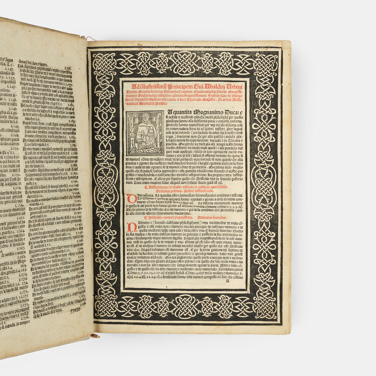 Second edition of Summa de Arithmetica by Luca Pacioli, the first mathematical encyclopaedia of the Renaissance.
