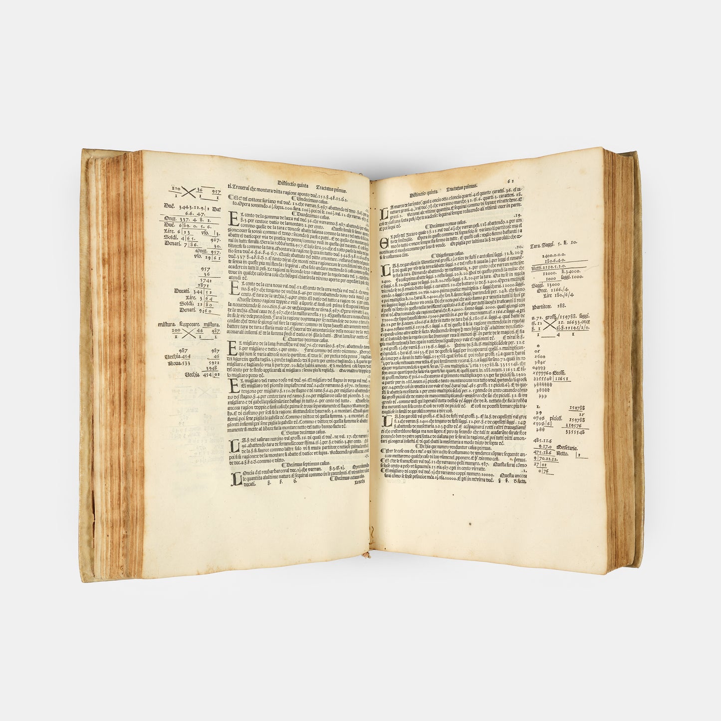 Second edition of Summa de Arithmetica by Luca Pacioli, the first mathematical encyclopaedia of the Renaissance.