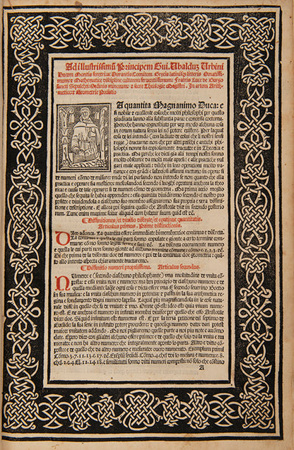 Second edition of Summa de Arithmetica by Luca Pacioli, the first mathematical encyclopaedia of the Renaissance.