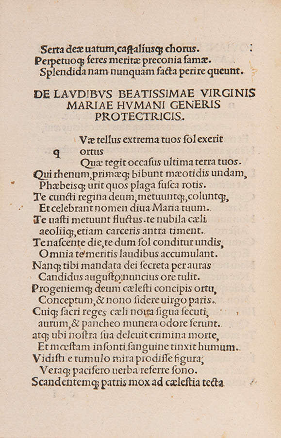 A collection of previously unpublished Latin poems of Christian interest, published by Soncino and edited by Abstemio.
