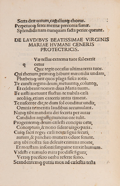 A collection of previously unpublished Latin poems of Christian interest, published by Soncino and edited by Abstemio.