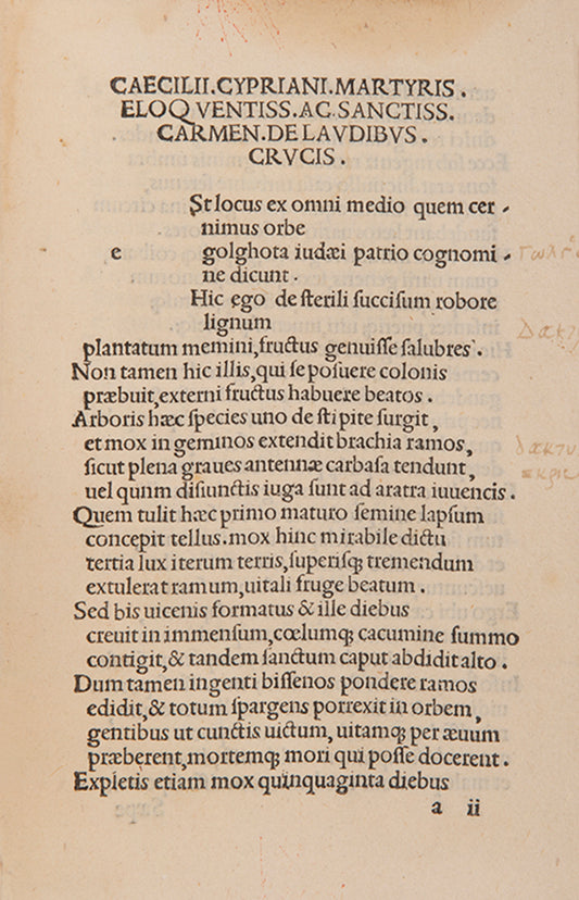 A collection of previously unpublished Latin poems of Christian interest, published by Soncino and edited by Abstemio.
