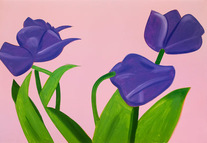 Alex Katz, Purple Tulips 1, from edition of 100, 2021, on Innova Etching Cotton Rag paper, signed in pencil, archival pigment print