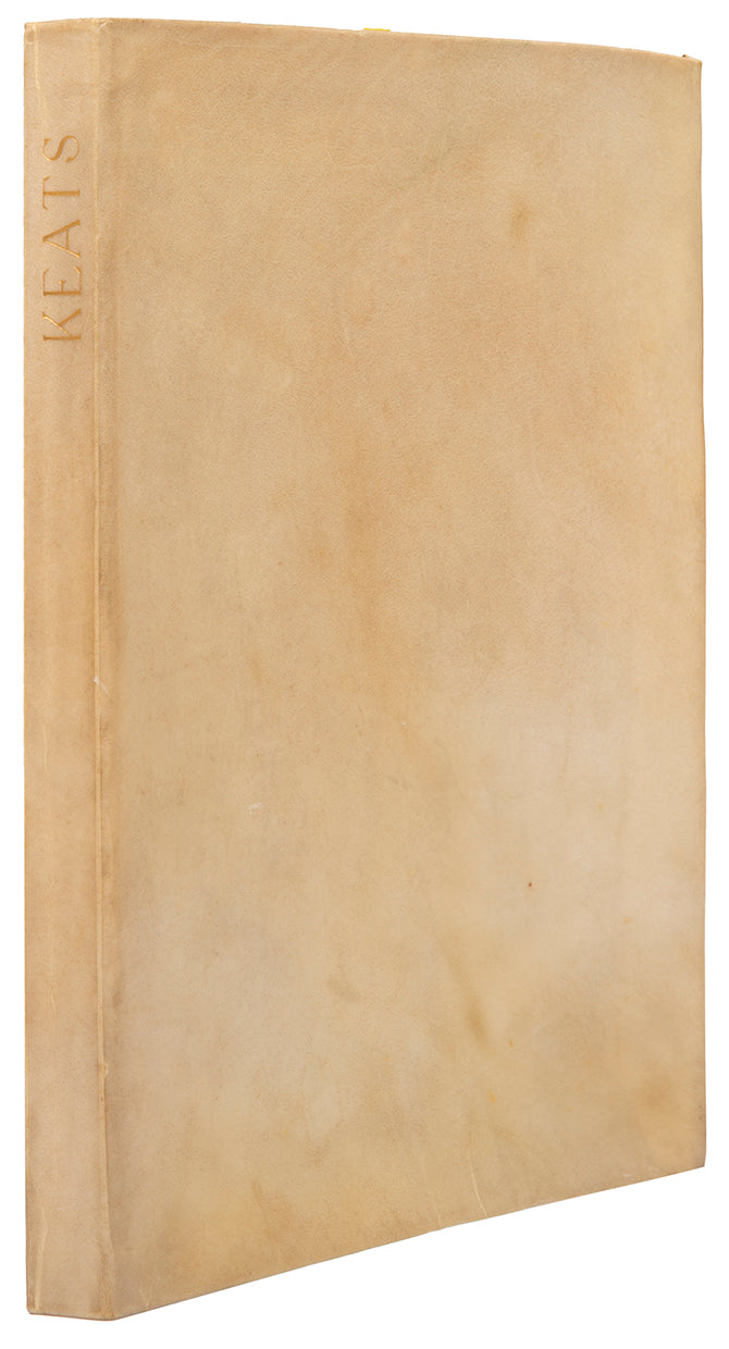 Poems by Keats selected and arranged by Thomas James Cobden-Sanderson, printed in red & black,original limp vellum stamped by the Doves Press. 