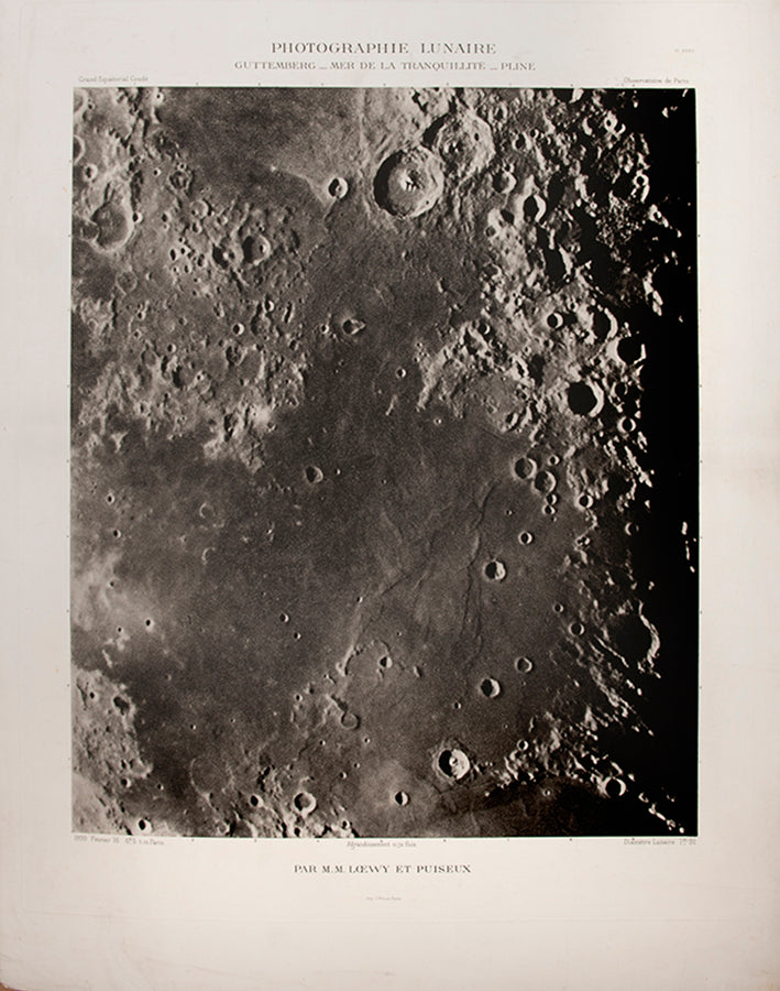 Photographie Lunaire.  Guttemberg_Mer de la Tranquilité_Pline.  Pl. XXXII.