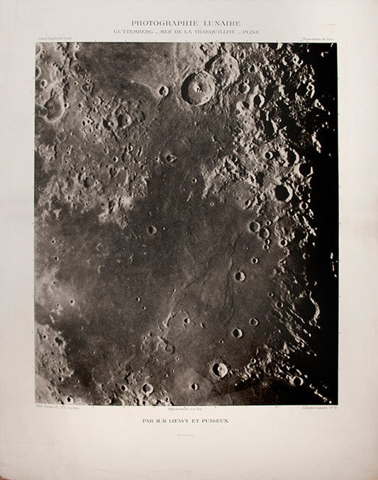 Photographie Lunaire.  Guttemberg_Mer de la Tranquilité_Pline.  Pl. XXXII.