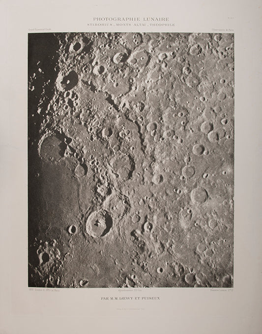 Photographie Lunaire.  Stiborius_Monts Altai_Theophile.  Pl. XLV.