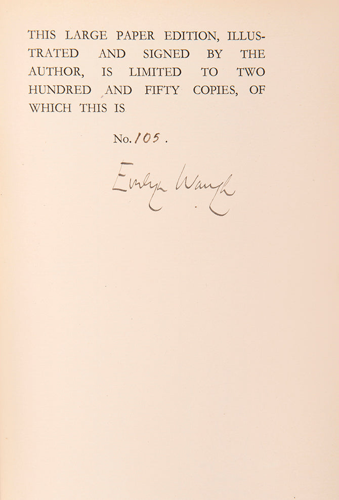 A fine copy of the signed limited first edition of the third novel by Evelyn Waugh, which established him as a master satirist. Rare in dust-jacket.